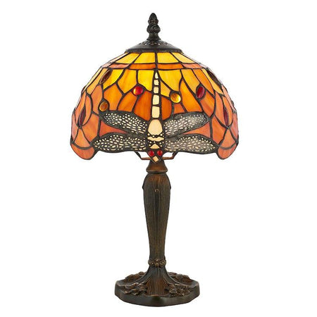 Tiffany Bedside Lamps - Flame Dragonfly Tiffany Intermediate Table Lamp 64091