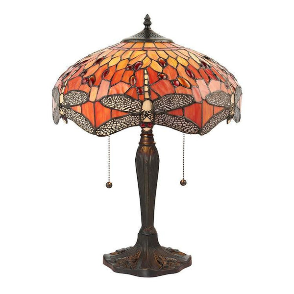Large Tiffany Lamps - Flame Dragonfly  Tiffany Lamp 64093
