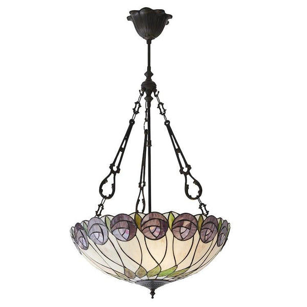Hutchinson Large Inverted Tiffany Ceiling Light (fancy chain)