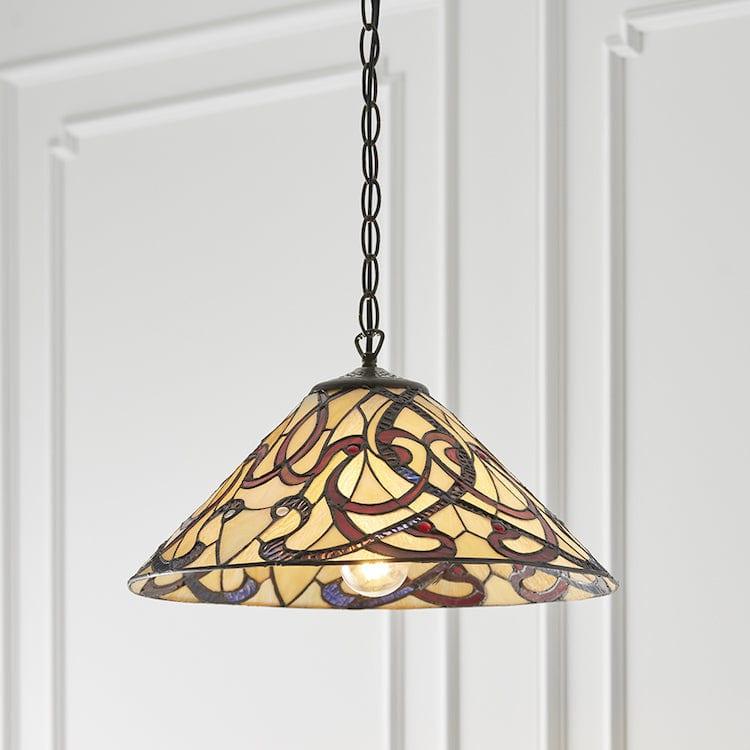 Ruban Medium Tiffany Ceiling Light - 1 Bulb Fitting