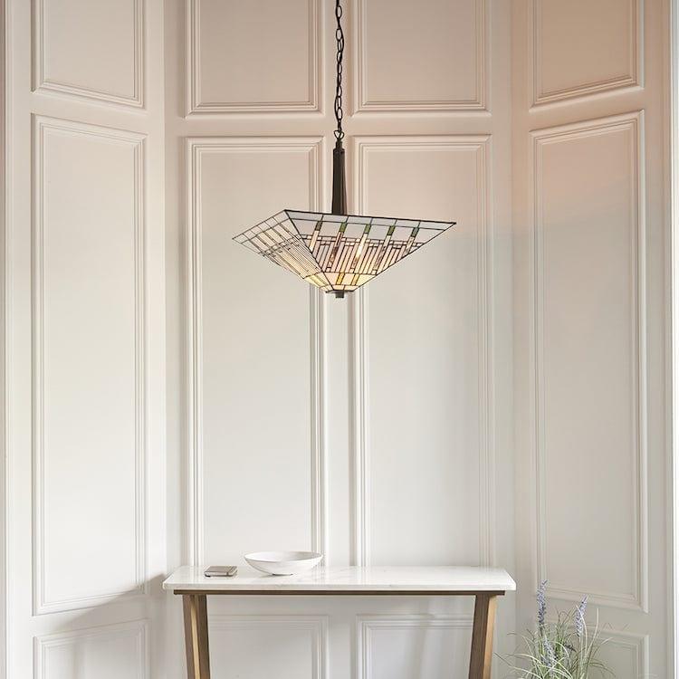 Interiors 1900 Mission Large Inverted Tiffany Ceiling Light
