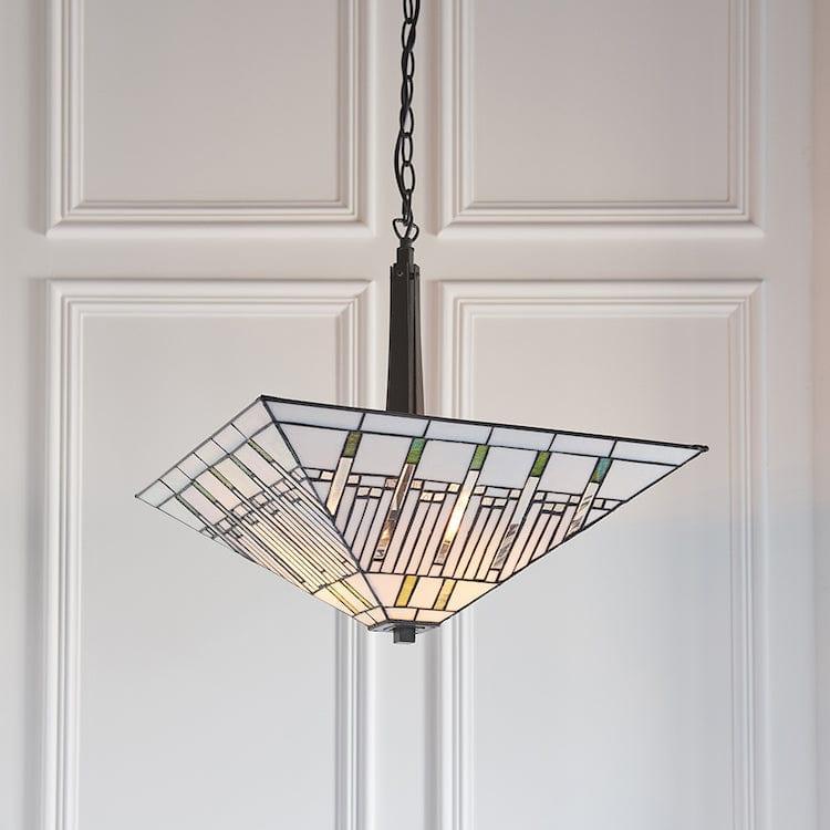 Interiors 1900 Mission Large Inverted Tiffany Ceiling Light