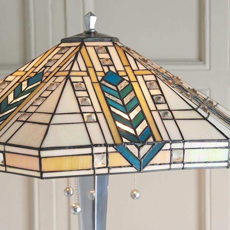 Interiors 1900 Lloyd Tiffany Floor Lamp with Nickel Base