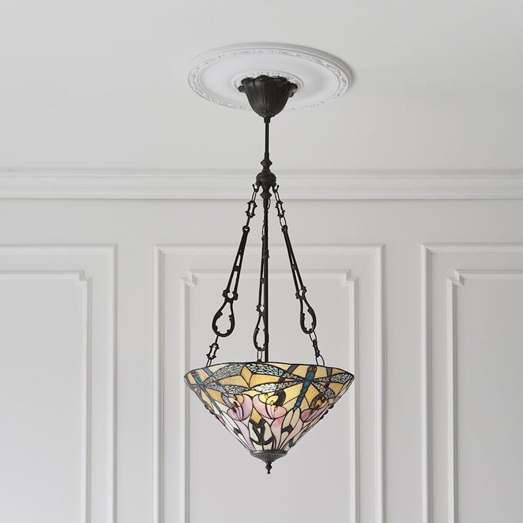 Ashton 40cm Inverted Tiffany Ceiling Light - Fancy Chain