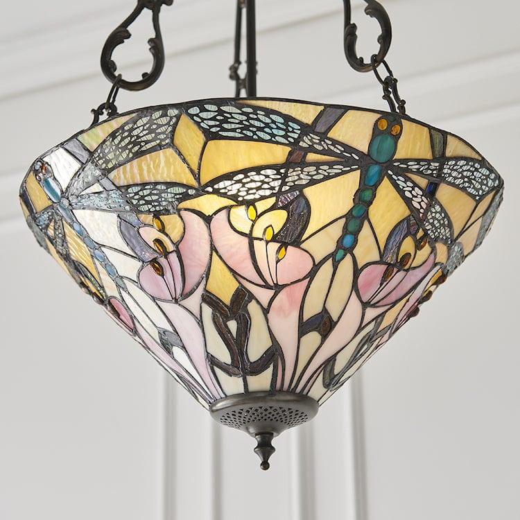 Ashton 40cm Inverted Tiffany Ceiling Light - Fancy Chain