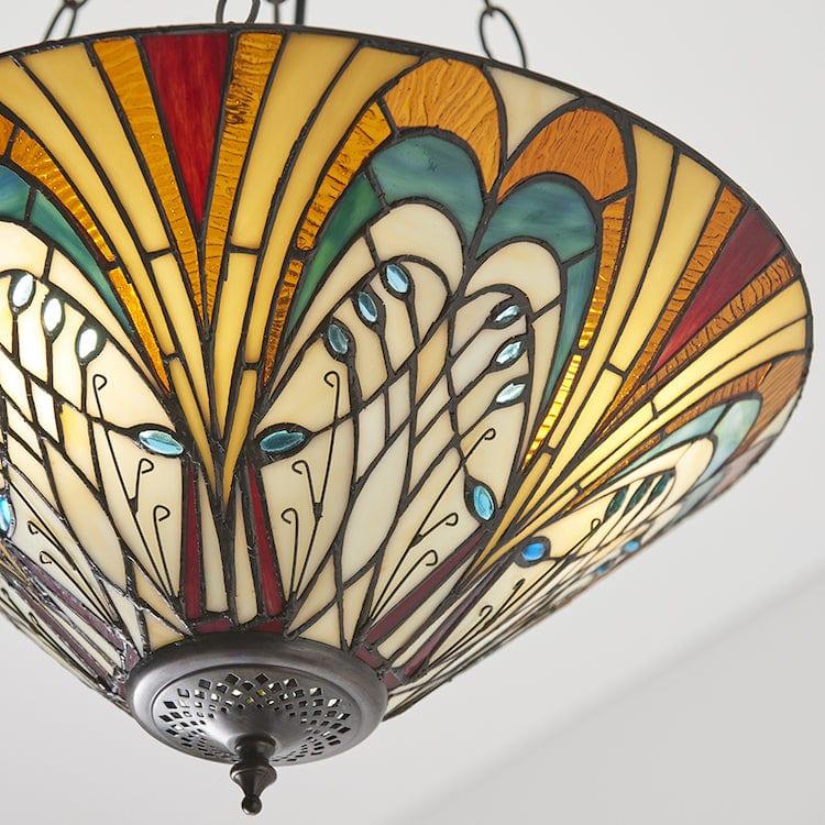 Interiors 1900 Hector Medium Inverted Tiffany Ceiling Light