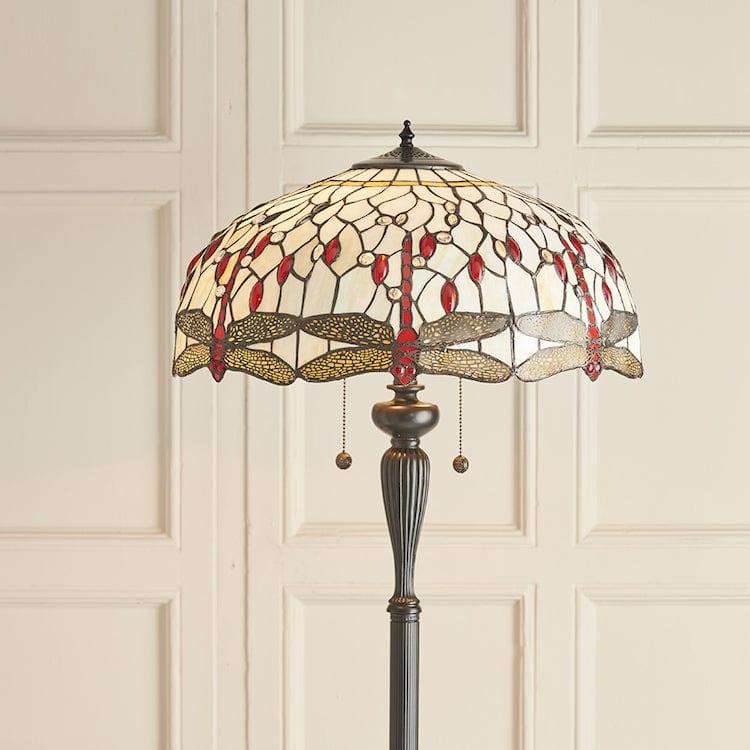 Interiors 1900 Beige Dragonfly Tiffany Floor Lamp