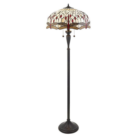 Tiffany Floor Lamps - Beige Dragonfly Tiffany Floor Lamp 70940