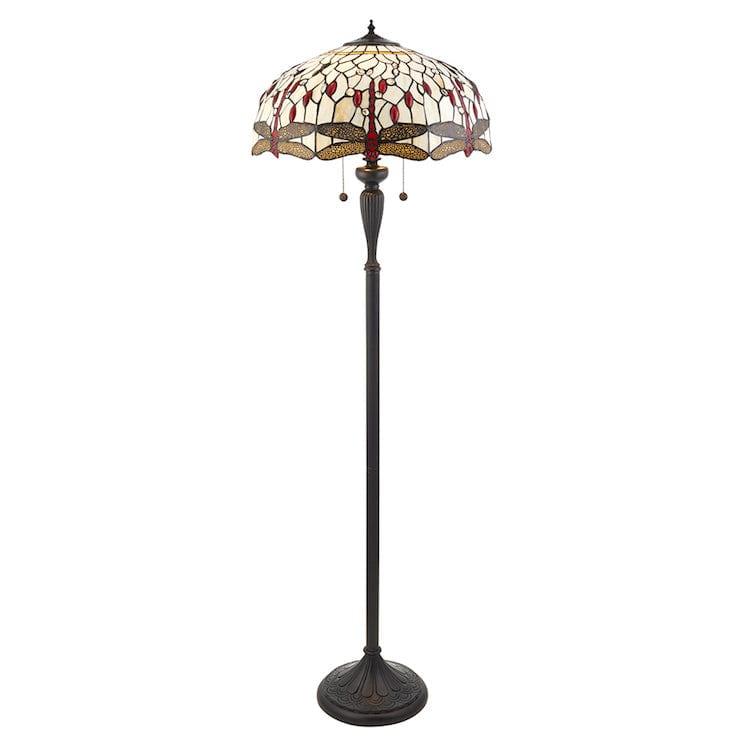 Tiffany Floor Lamps - Beige Dragonfly Tiffany Floor Lamp 70940