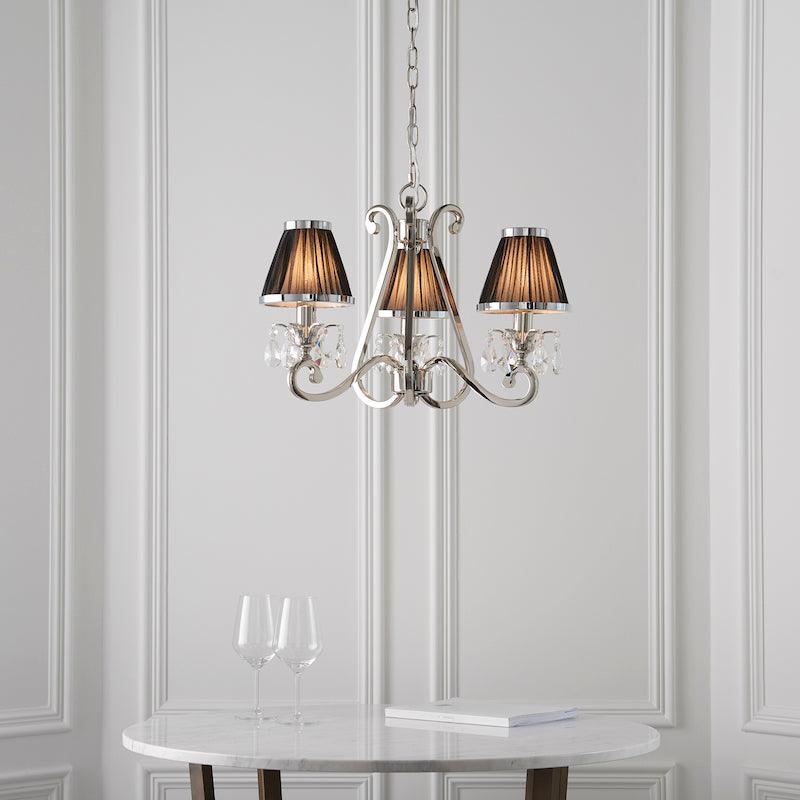 oksana chandelier with black shades 63505 wide living room 