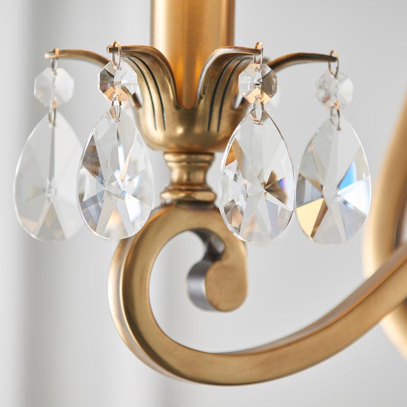 Oksana brass chandelier 63520 crystal close up