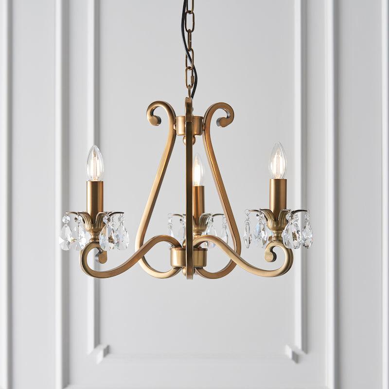 Oksana brass chandelier 63520 wide lit living room 