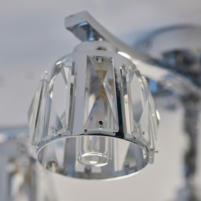 Endon Ria 5 Light Chrome Semi Flush Bathroom Ceiling Light