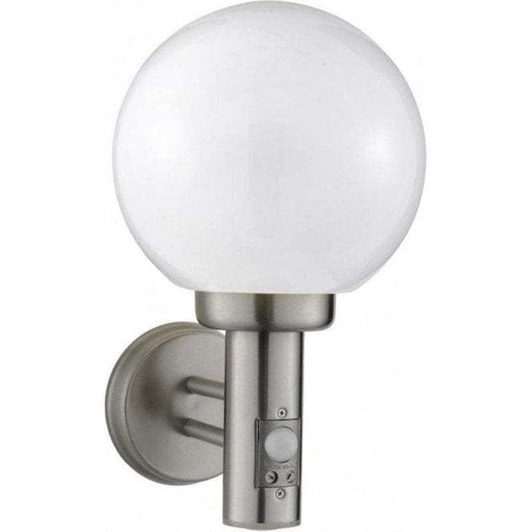 Searchlight Orb Stainless Steel Outdoor PIR Wall Light by Searchlight Outdoor Lighting