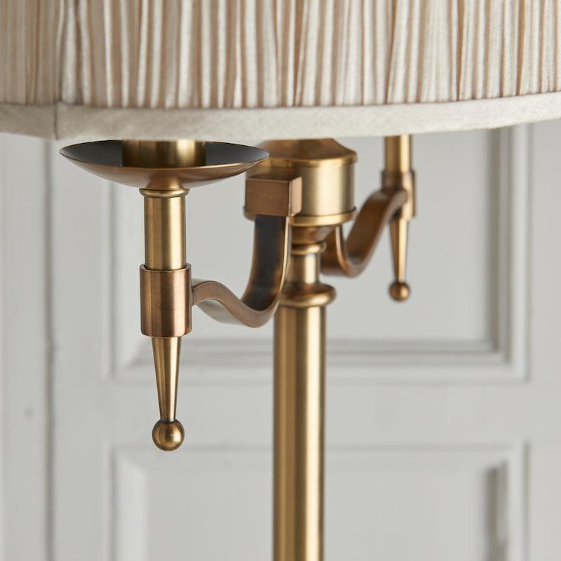 Traditional Floor Lamps - Stanford Antique Brass Floor Lamp 63620 side close up