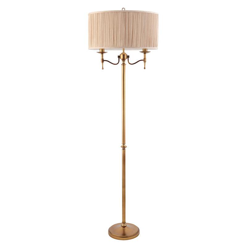 Traditional Floor Lamps - Stanford Antique Brass Floor Lamp 63620 unlit