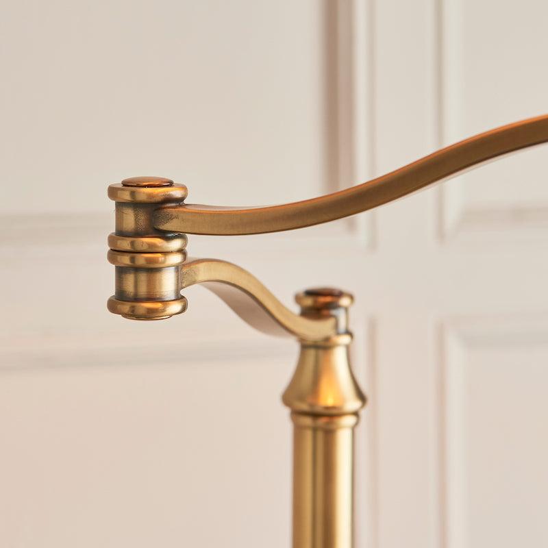Traditional Floor Lamps - Stanford Antique Brass Floor Lamp 63621 swing arm close up
