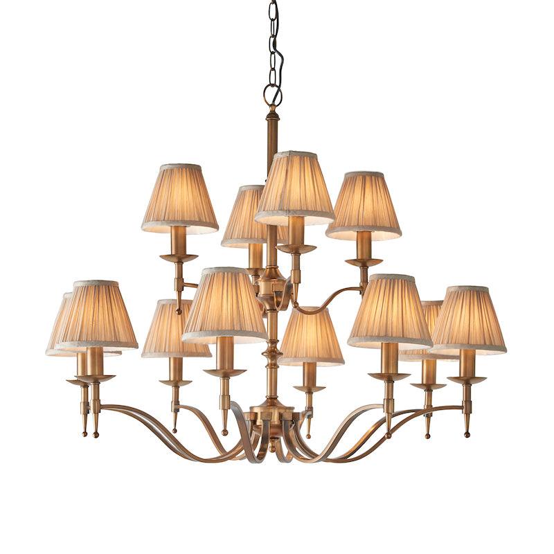 stanford brass chandelier with shades 63626
