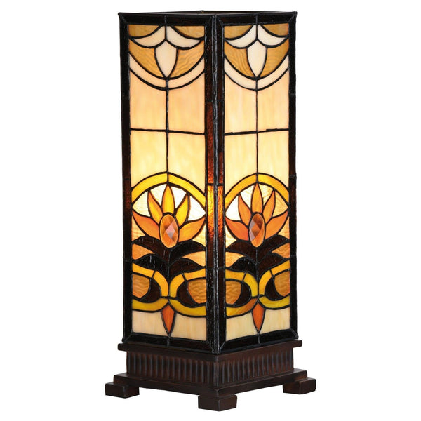 Tiffany Square Table Lamps - Aintree Large Square Tiffany Lamp