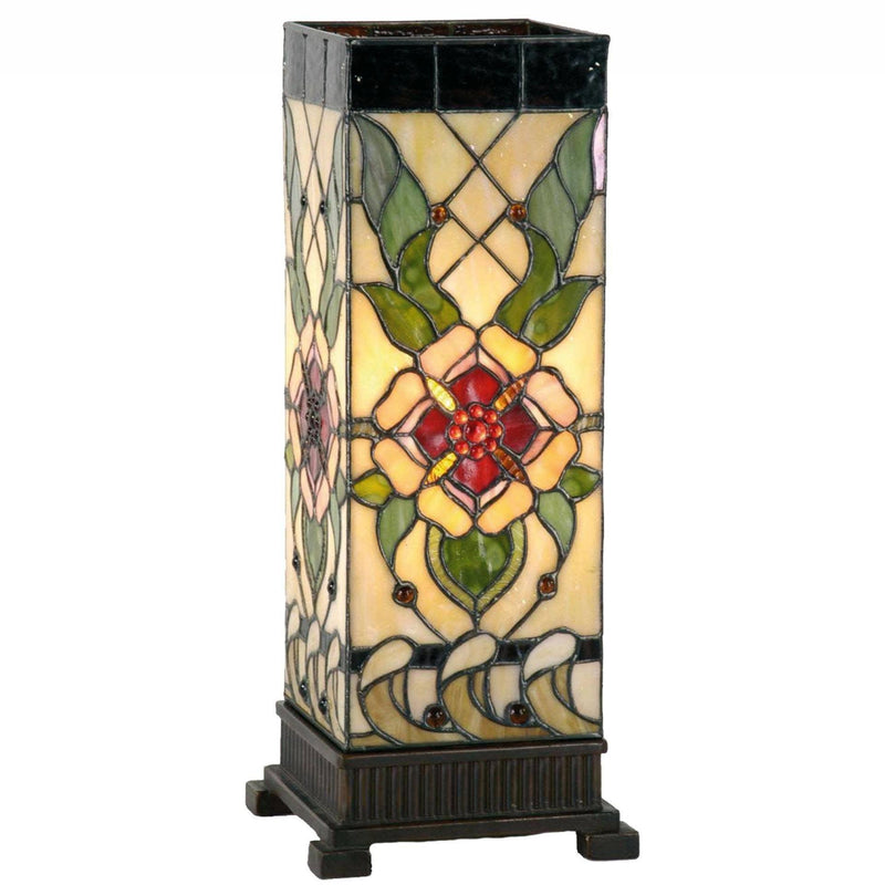 Tiffany Square Table Lamps - Angelique Large Square Tiffany Table Lamp