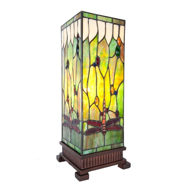 Tiffany Square Table Lamps - Imperial Dragonfly Large Square Tiffany Lamp