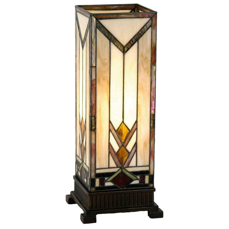 Tiffany Square Table Lamps - Prairie Tiffany Large Square Table Lamp
