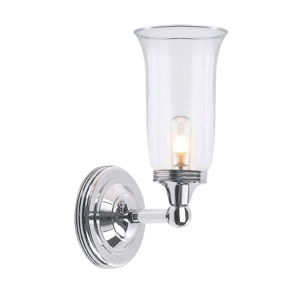 Traditional Bathroom Lights - Austen Bell Shade Polished Chrome Finish Solid Brass Bathroom Wall Light BATH/AUSTEN2 PC