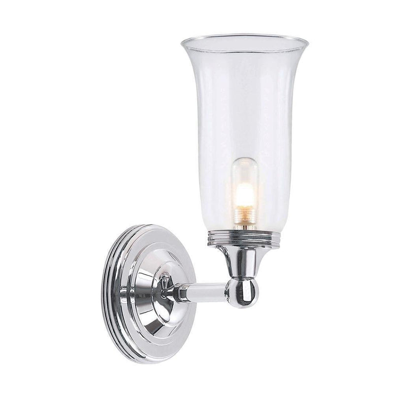Traditional Bathroom Lights - Austen Bell Shade Polished Chrome Finish Solid Brass Bathroom Wall Light BATH/AUSTEN2 PC