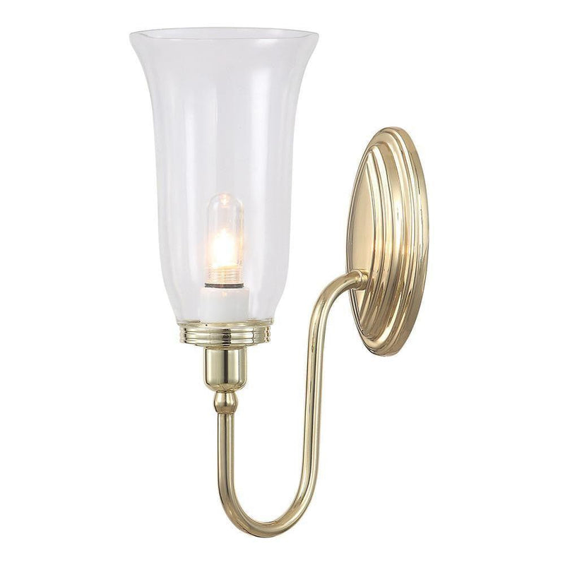 Traditional Bathroom Lights - Blake Bell Shade Polished Brass Finish Solid Brass Bathroom Wall Light BATH-BLAKE2 PB