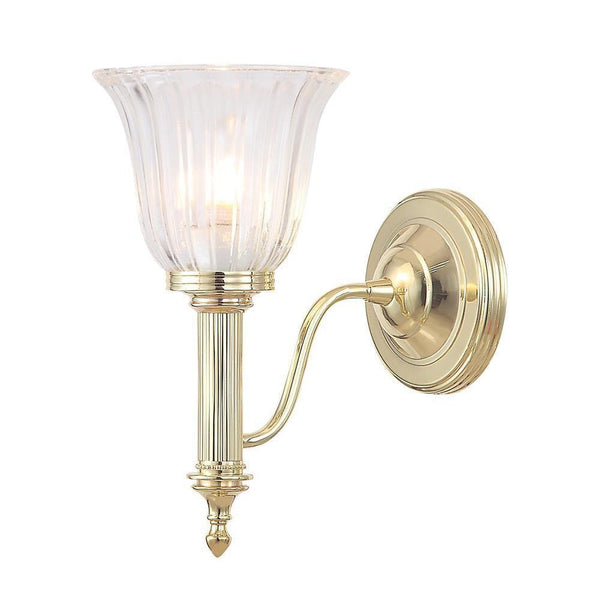 Traditional Bathroom Lights - Carroll Cloche Shade Polished Brass Finish Solid Brass Bathroom Wall Light BATH-CARROLL1 PB