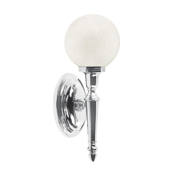 Traditional Bathroom Lights - Dryden Globe Shade Polished Chrome Finish Solid Brass Bathroom Wall Light BATH/DRYDEN4 PC