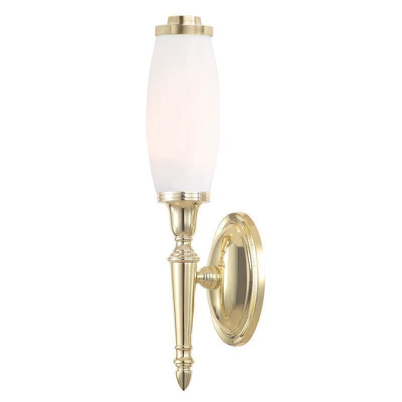 Traditional Bathroom Lights - Dryden Polished Brass Finish Solid Brass Bathroom Wall Light BATH-DRYDEN5 PB