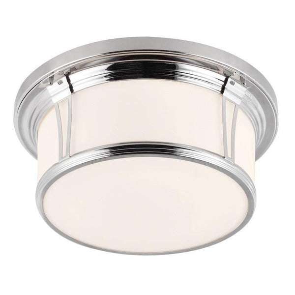 Traditional Bathroom Lights - Feiss Woodward Polished Nickel Finish Large Flush Bathroom Ceiling Light FE/WOODWARD/F/L