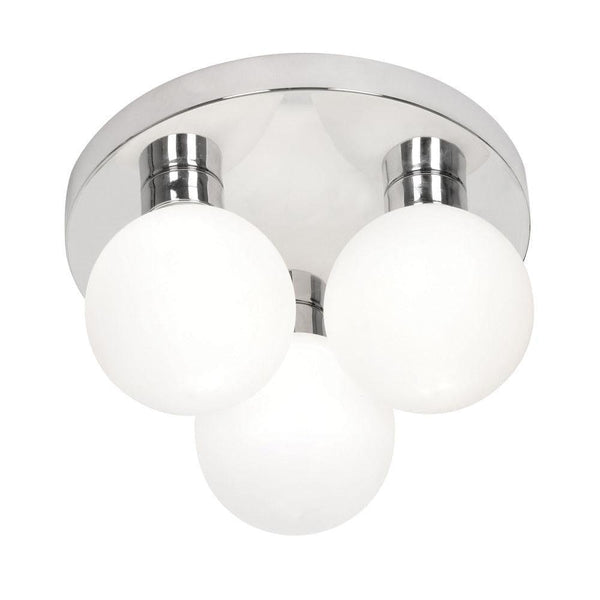 Traditional Bathroom Lights - Flen Chrome Finish Flush Bathroom Ceiling Light 8979/3 CH
