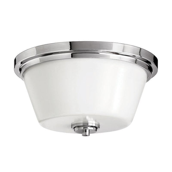 Traditional Bathroom Lights - Hinkley Avon Polished Chrome Finish Flush Bathroom Ceiling Light HK/AVON/F BATH