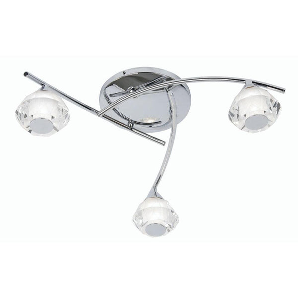 Traditional Bathroom Lights - Meissa Chrome Finish 3 Light Semi Flush Bathroom Ceiling Light 7933/3 CH