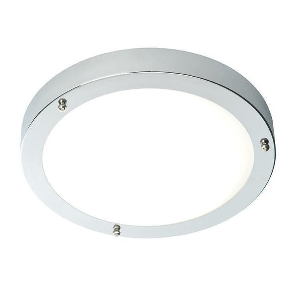 Traditional Bathroom Lights - Portico Chrome Finish And Frosted Glass Flush LED Bathroom Ceiling Light 54676