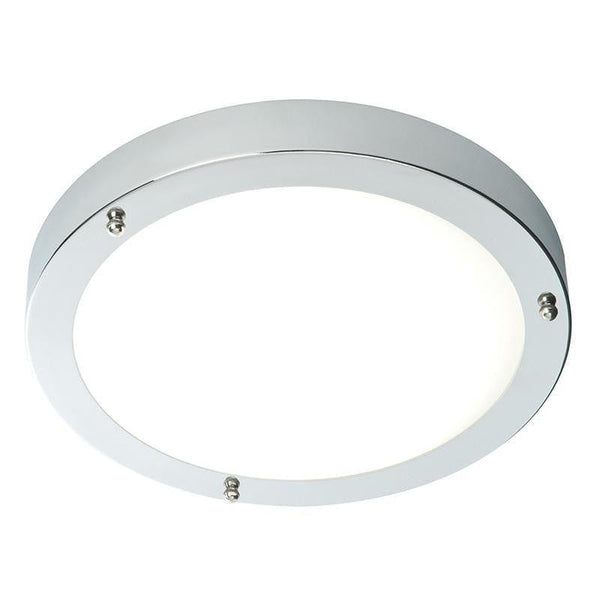Traditional Bathroom Lights - Portico Satin Nickel Finish And Frosted Glass Flush Bathroom Ceiling Light 12421