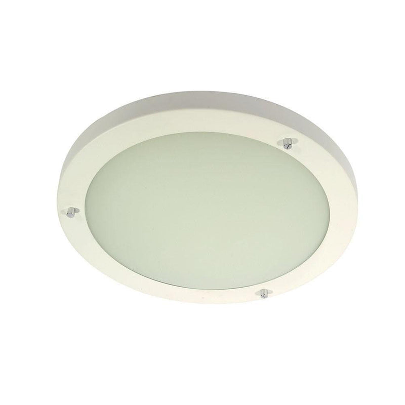 Traditional Bathroom Lights - Rondo White Large Flush Bathroom Ceiling Light RONDO/18 WH