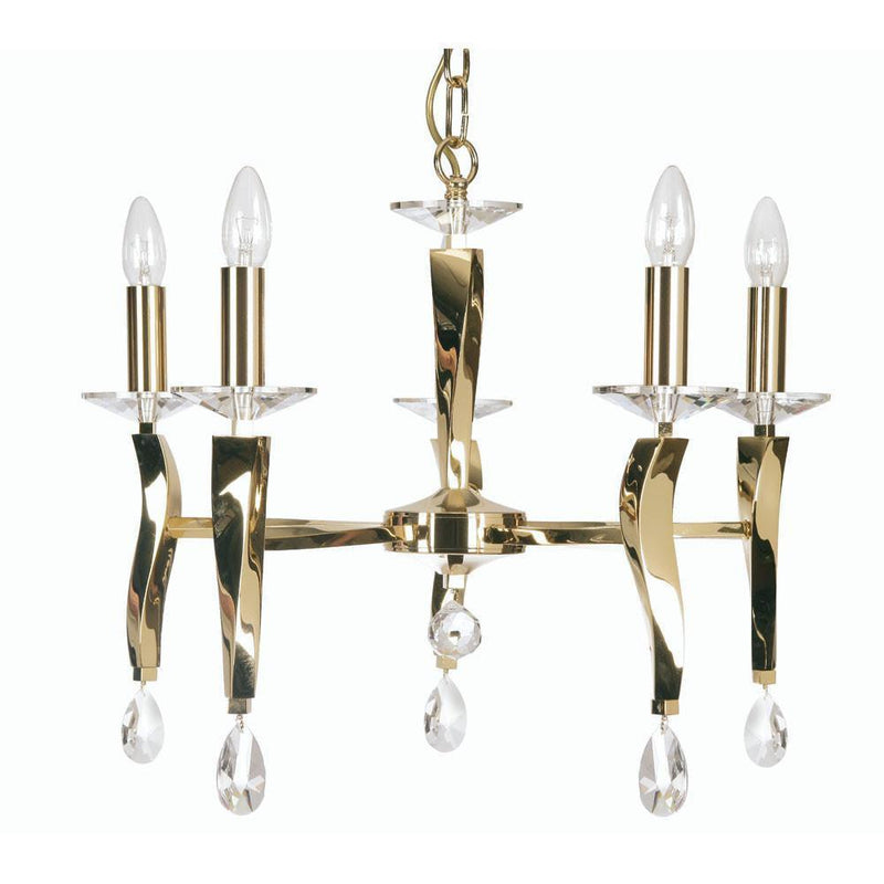 Traditional Ceiling Pendant Lights - Aire Cast Brass 5 Light Chandelier With Gold Plate 719/5 GO