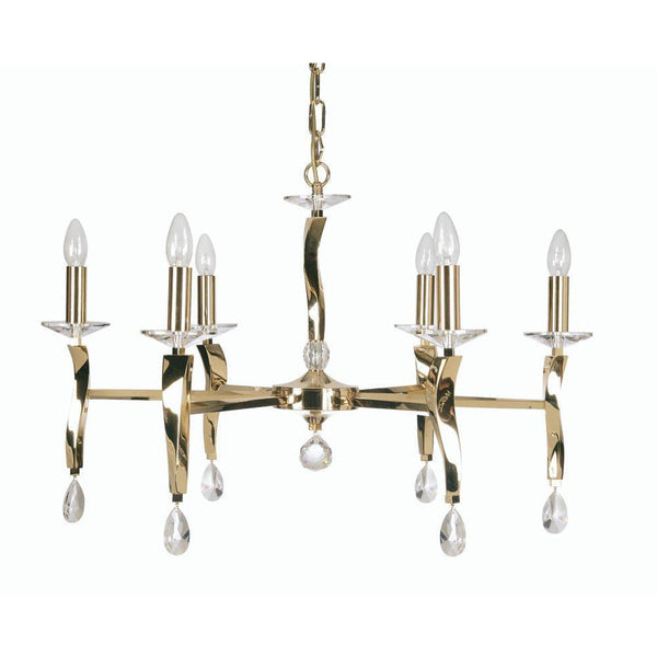 Traditional Ceiling Pendant Lights - Aire Cast Brass 6 Light Chandelier With Gold Plate 719/6 GO