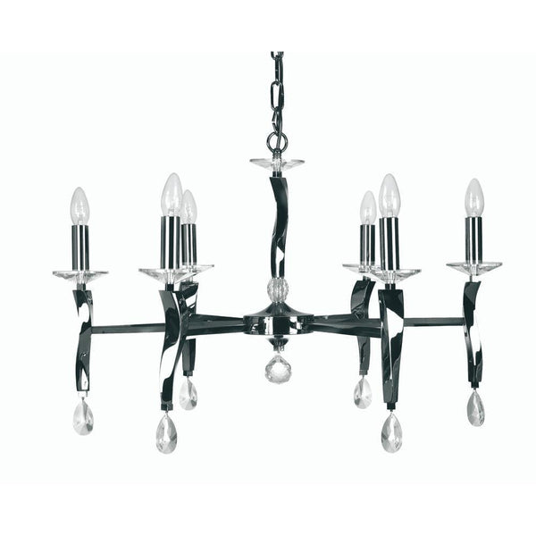 Traditional Ceiling Pendant Lights - Aire Cast Brass 6 Light Chandelier With Titanium Plate 719/6 TI