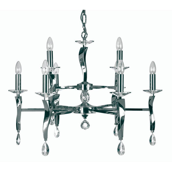 Traditional Ceiling Pendant Lights - Aire Cast Brass 9 Light Chandelier With Chrome Plate 719/6+3 CH