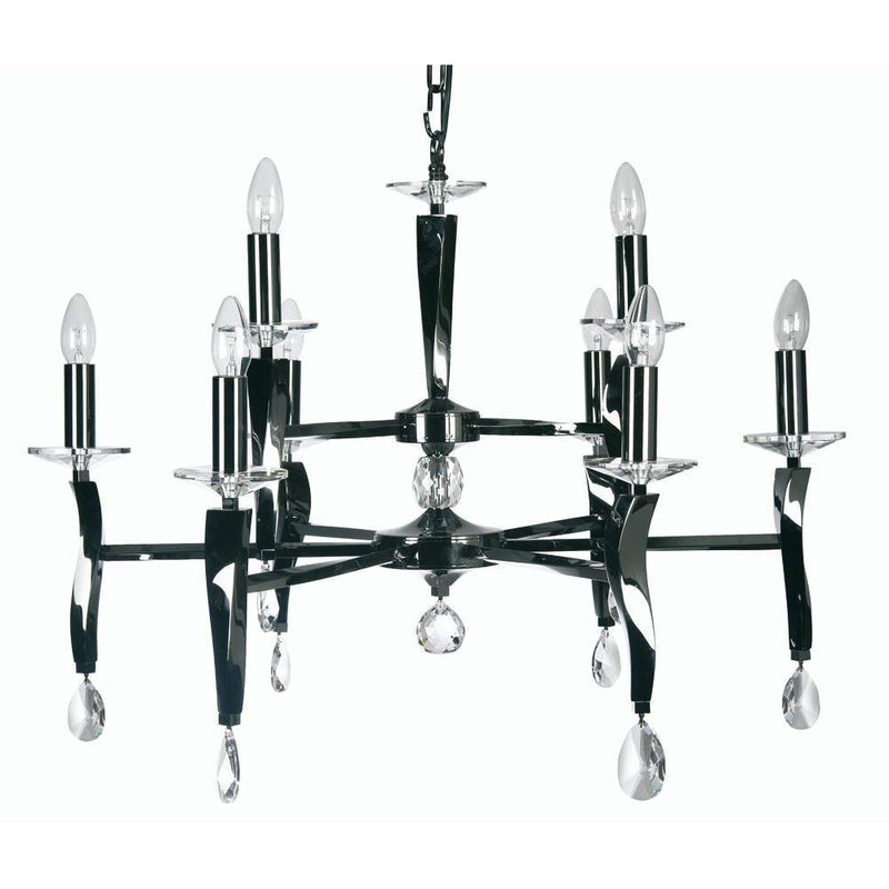 Traditional Ceiling Pendant Lights - Aire Cast Brass 9 Light Chandelier With Titanium Plate 719/6+3 TI