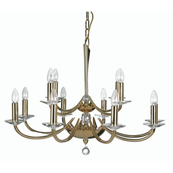 Traditional Ceiling Pendant Lights - Bahia Cast Brass 12 Light Chandelier With Gold Plate 715/8+4 GO