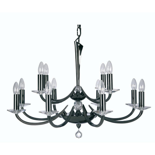 Traditional Ceiling Pendant Lights - Bahia Cast Brass 12 Light Chandelier With Titanium Plate 715/8+4 TI