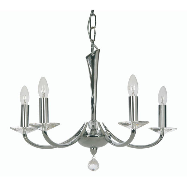 Traditional Ceiling Pendant Lights - Bahia Cast Brass 5 Light Chandelier With Chrome Plate 715/5 CH