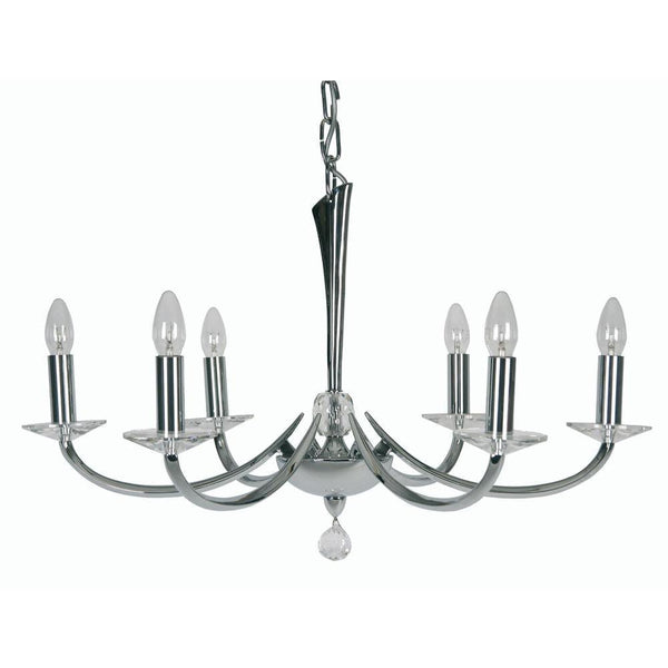 Traditional Ceiling Pendant Lights - Bahia Cast Brass 6 Light Chandelier With Chrome Plate 715/6 CH