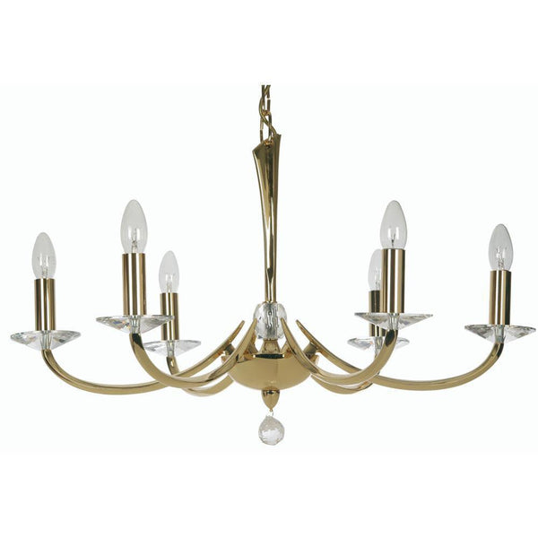 Traditional Ceiling Pendant Lights - Bahia Cast Brass 6 Light Chandelier With Gold Plate 715/6 GO