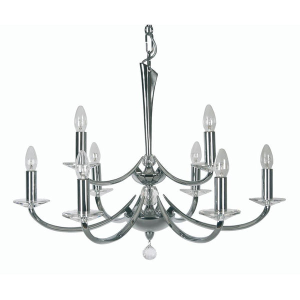 Traditional Ceiling Pendant Lights - Bahia Cast Brass 9 Light Chandelier With Chrome Plate 715/6+3 CH